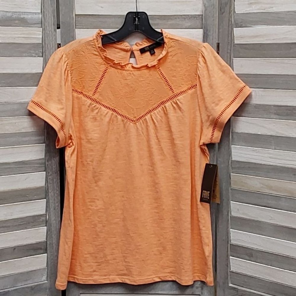 Embroidered Yoke Tee | Frye | Medium
